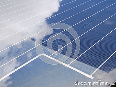 Closeup of a Smartflower solar panel cell Stock Photo