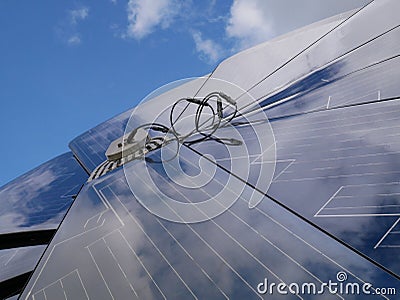 Closeup of a Smartflower solar panel cell Stock Photo