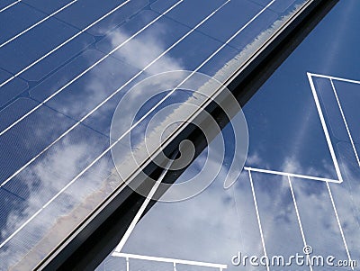 Closeup of a Smartflower solar panel cell Stock Photo