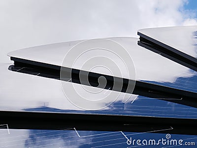 Closeup of a Smartflower solar panel cell Stock Photo