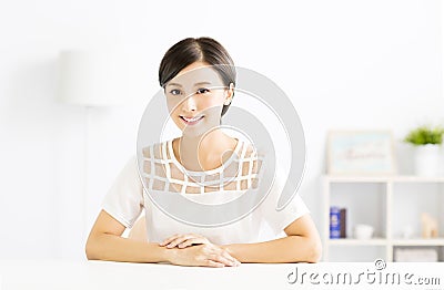 Closeup smiling young asian woman Stock Photo