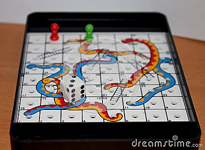 Closeup of Snake and Ladder Editorial Stock Photo