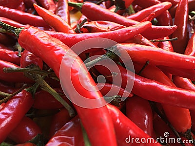 Closeup some red chillies mixed Stock Photo