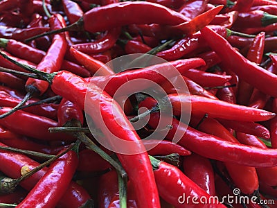 Closeup some red chillies mixed for Thaifood Stock Photo