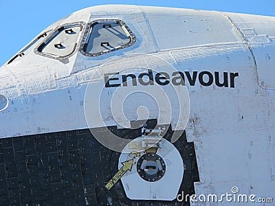 Closeup of Space Shuttle Endeavour Editorial Stock Photo