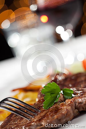 Closeup of a steak Stock Photo