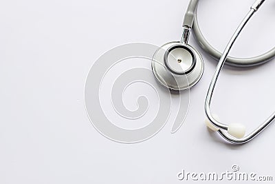 Closeup stethoscope on white background. Stock Photo