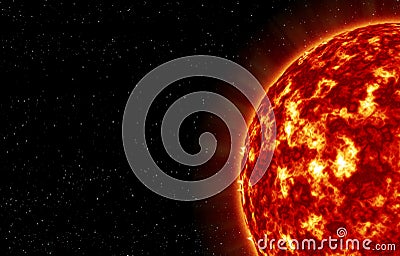 The closeup of Sun star Stock Photo