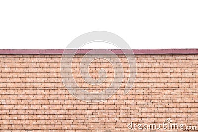 Closeup surface brick pattern at old brown stone brick wall textured at the fence isolated on white background Stock Photo