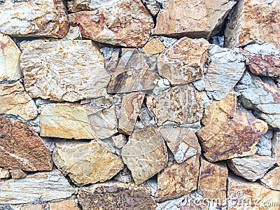 Closeup surface brick pattern at old stone brick wall textured background Stock Photo