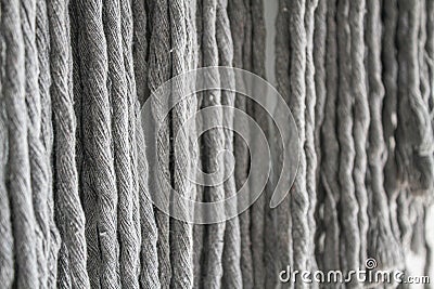 Closeup of surface of gray yarn ropes Stock Photo