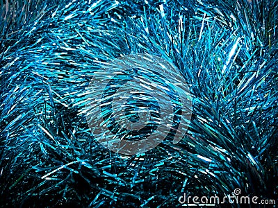 Texture of Blue Green Plastic Pom Pom Brush for Decoration Stock Photo