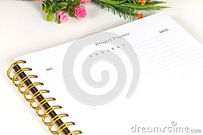 Closeup to agenda on project planner Stock Photo