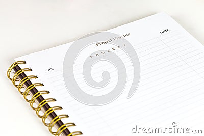 Closeup to agenda on project planner Stock Photo