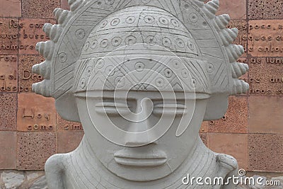 Closeup to a Guatavita indigenous chief sculpture. Editorial Stock Photo