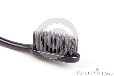 Closeup of toothbrush charcoal soft and slim tapered bristle Stock Photo