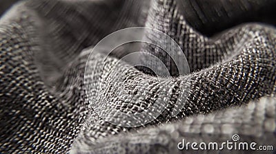 A closeup of a tough textured fabric being pulled and tugged in different directions showcasing its durability and Stock Photo