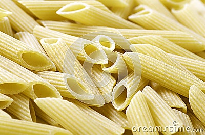 Closeup of uncooked italian pasta Stock Photo