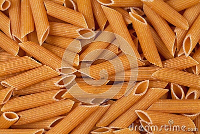 Closeup of uncooked wholewheat pasta Stock Photo