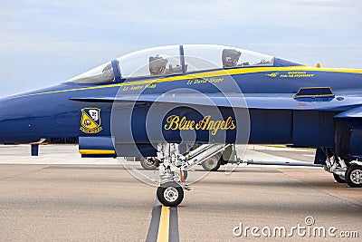 US Navy Blue Angels Fighter Jet F18 Hornet Cockpit Editorial Stock Photo