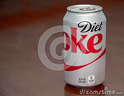 Closeup View of a Can of Diet Coke Editorial Stock Photo