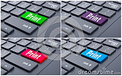 Closeup view on conceptual keyboard with print word Stock Photo