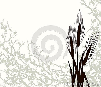 A Bible parable. The grain fell into the thorns. Vector drawing Vector Illustration