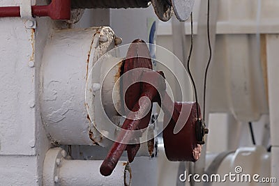 Closeup view of Fire hydrant system shut-off valves Stock Photo