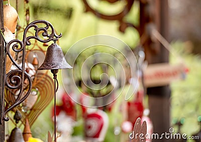 Closeup view of forged bell Stock Photo