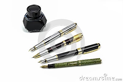 Pens Pencils and Ink Stock Photo