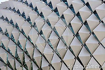 Closeup with geometry pattern of Esplanade roof terrace, Singapore Stock Photo