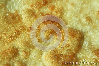 Closeup view of hand made plain bread in oil called paratha roti Stock Photo