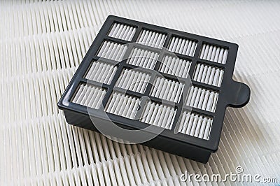 Closeup view on high efficiency particle air filter Stock Photo