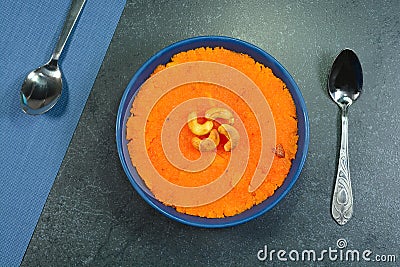 Kesari Bath Indian Sweet Dish Stock Photo