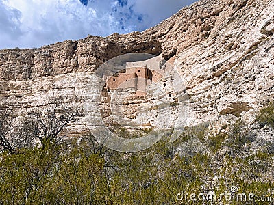 A closeup view of Montezuma Castle National Monument Stock Photo