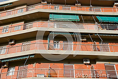 Closeup view of a multistorey building Stock Photo