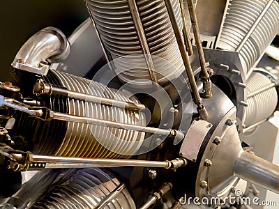 Vintage Radial Airplane Engine Stock Photo