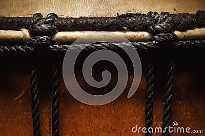 Old Wooden Djembe Stock Photo