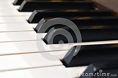 Piano keyboard. Details of piano keyboard Stock Photo