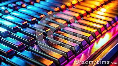 Closeup View of a Spanish QWERTY Keyboard Exploring the Layout and Functioning of a Common Typing Device Stock Photo