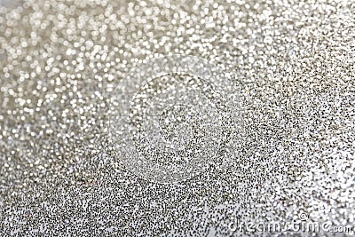 Closeup view of sparkling silver glitter Stock Photo