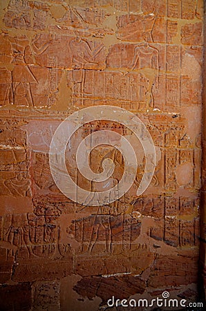 Closeup view to Ruins of Deir Al Kashef coptic monastery and temple at Kharga oasis, Egypt Stock Photo