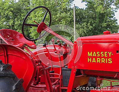Closeup of a Vintage Massey-Harris Farm Tractor Editorial Stock Photo