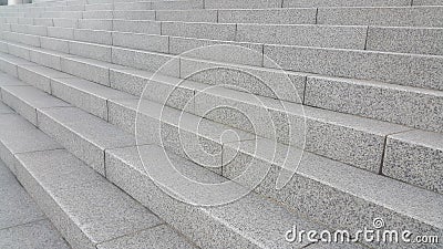 Closeup vire of grey concrete stairs with dark concrete lines on footsteps Stock Photo