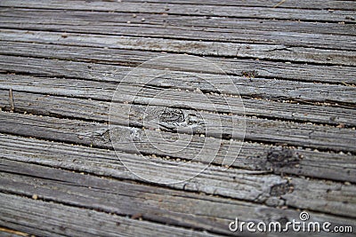 Closeup of Walkway made of Wood Planks Stock Photo