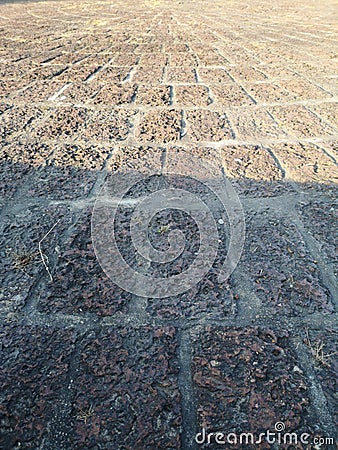 Walkway in the park stone sind pattern curve material Stock Photo