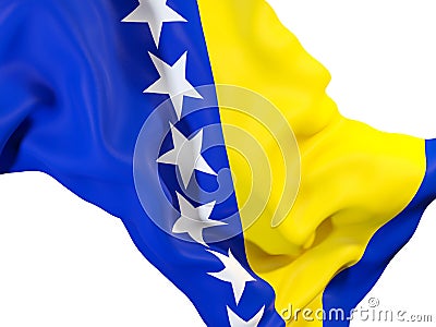 Waving flag of bosnia and herzegovina Cartoon Illustration