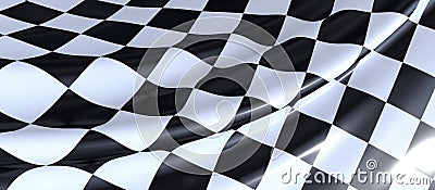 Closeup of a wavy checkered flag under the lights - perfect for wallpapers and backgrounds Stock Photo