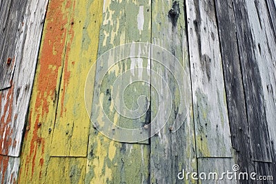 closeup of the weathered paint on an inland lighthouse tower Stock Photo