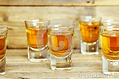Whiskey shots Stock Photo